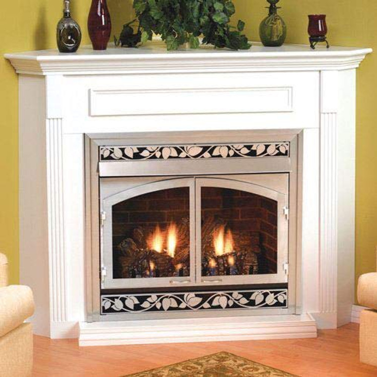 Empire Comfort Systems Standard Corner Cabinet Mantel EMC22UH with Base - Unfinished Hardwood