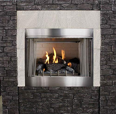 Empire Comfort Systems Premium 36 Direct-Vent Multi-Function Control  Fireplace with Herringbone Ceramic Fiber Brick Liner