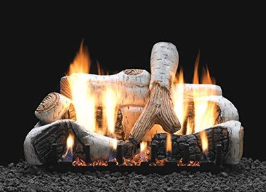 Empire Comfort Systems 24 Birch Logset with Manual VF/V Slope Glaze  Burner, LP - EmpireHeat.com