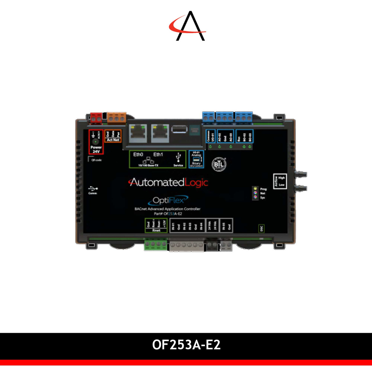 OptiFlex Controller (2 DO, 5 UI, 3 AO + built-in flow sensor) OF253A-E2