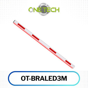 OT-BRALED3M, Onetech, Qdigital, brazo para barrera vehicular, brazo de aluminio para barrera, brazo con LED, brazo rígido 3 metros, pluma vehicular iluminada, barrera automática, control de acceso vehicular, accesorios para barreras, brazo para estacionamiento, brazo para servomotor, brazo para barrera tradicional, señalización vehicular, seguridad en accesos.
