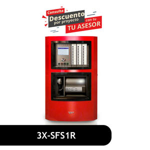 FACP, complete system with User Interface, cpu, 1 Loop w/ 2nd loop expansion, 3 option card slots ... 3X-SFS1R FACP, complete system with User Interface, cpu, 1 Loop w/ 2nd loop expansion, 3 option card slots ... 3X-SFS1R