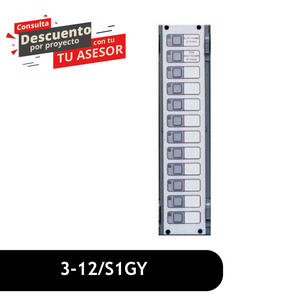 LED Display/Control Module - 12 Switches, 1 Green, 1 Yellow LED per switch 3-12/S1GY