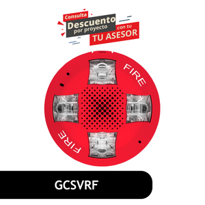 Ceiling Speaker/Strobe, 15-115cd, Red, FIRE Marking. GRSW Room Side Wiring Plate required, ordered separately. GCSVRF Ceiling Speaker/Strobe, 15-115cd, Red, FIRE Marking. GRSW Room Side Wiring Plate required, ordered separately. GCSVRF