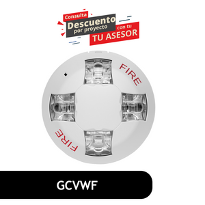 Ceiling Strobe, 15-115cd, White, FIRE Marking. Room Side Wiring Plate included. GCVWF Ceiling Strobe, 15-115cd, White, FIRE Marking. Room Side Wiring Plate included. GCVWF