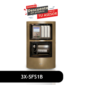 FACP, complete system with User Interface, cpu, 1 Loop w/ 2nd loop expansion, 3 option card slots, 4 class b NAC's, Universal 110/220v 10 amp power supply, Bronze door, English, order 3-SDC1 for second loop 3X-SFS1B FACP, complete system with User Interface, cpu, 1 Loop w/ 2nd loop expansion, 3 option card slots, 4 class b NAC's, Universal 110/220v 10 amp power supply, Bronze door, English, order 3-SDC1 for second loop 3X-SFS1B