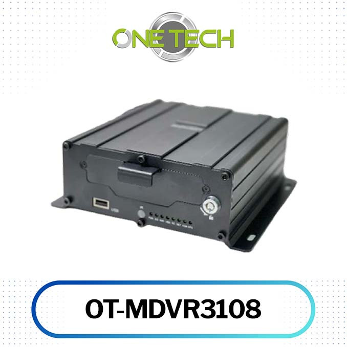 OT-MDVR3108, Onetech, Qdigital, DVR móvil, MDVR, videovigilancia vehicular, DVR para transporte, grabador móvil, DVR 4G GPS, administración de flotas, monitoreo vehicular, seguridad para transporte público, DVR híbrido AHD IP, inteligencia artificial para transporte, ADAS, DMS, reconocimiento facial, conteo de pasajeros, gestión de flotas.