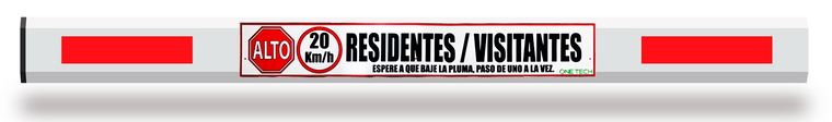 letrero para pluma grande visitantes/residentes 1m x 15 cm