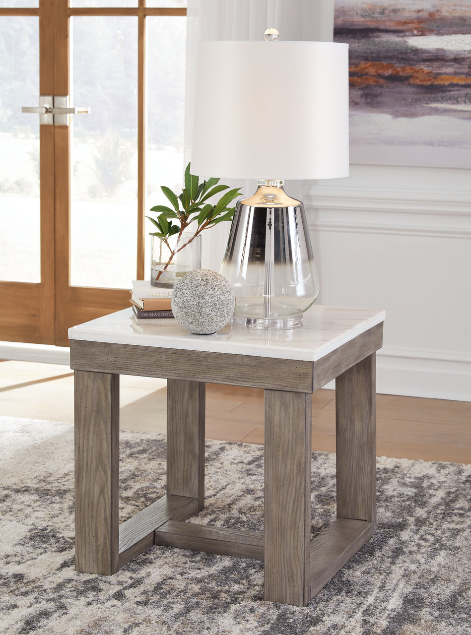 Loyaska Brown/ivory Square End Table