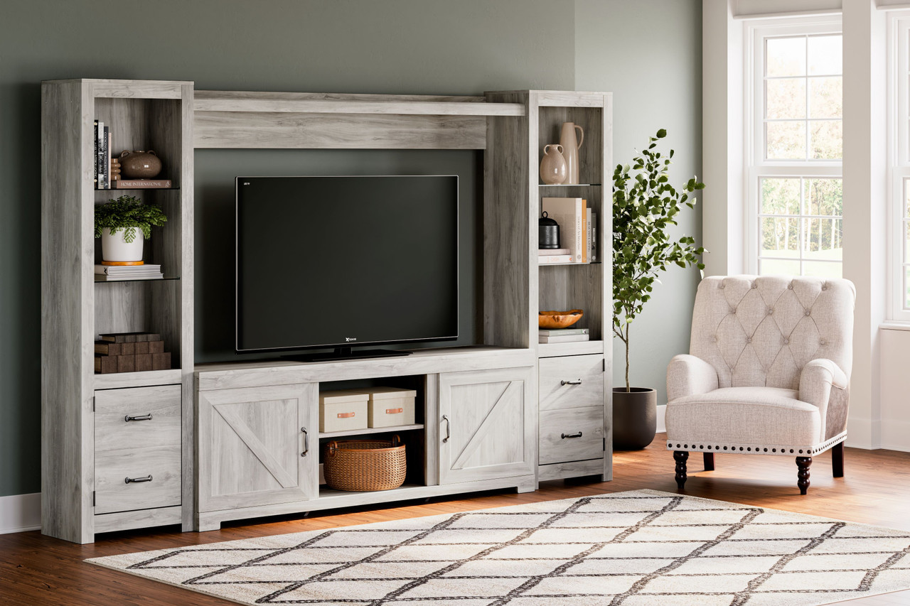 The Bellaby Whitewash 4 Pc. Entertainment Center 63 TV Stand