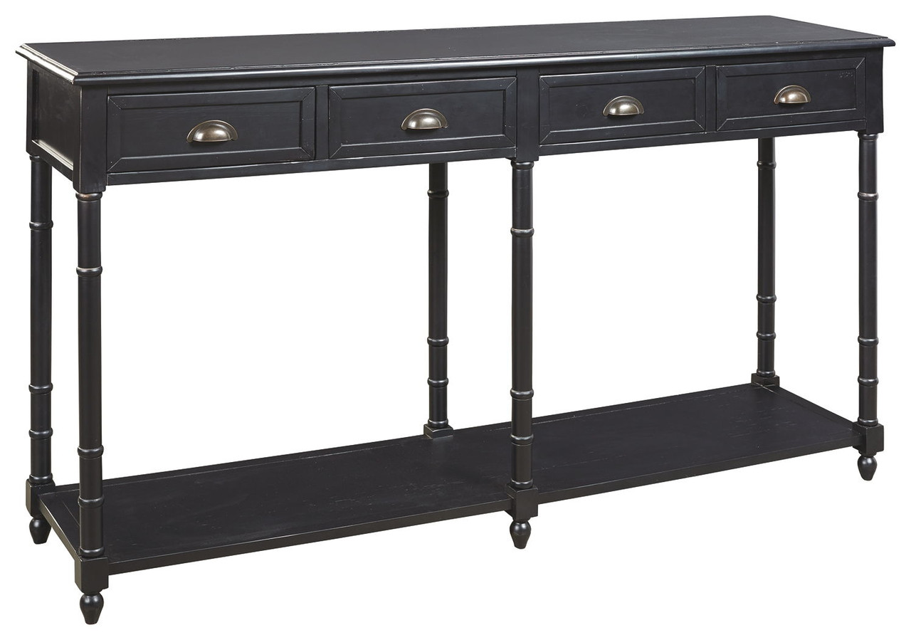 Eirdale Black Console Sofa Table