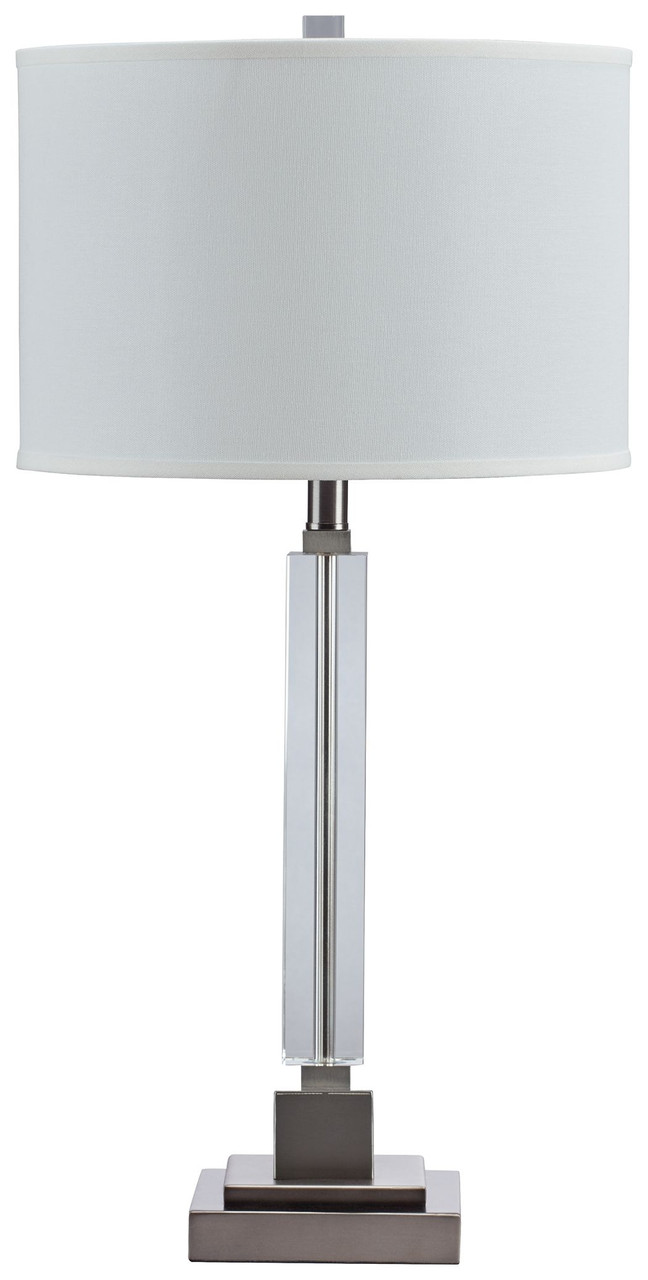 white and crystal table lamp