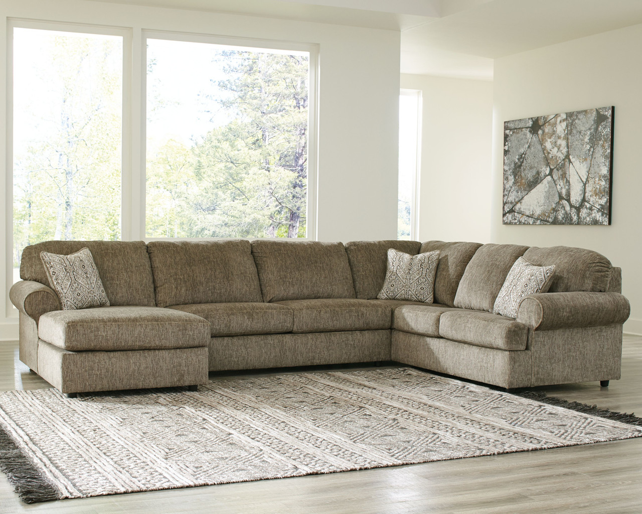 Low profile sectional sofa with left shop facing chaise