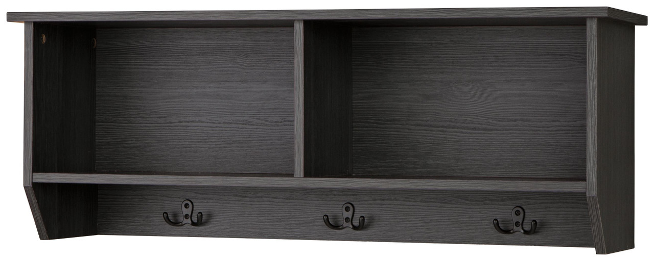 The Mansi Gray Wall Shelf 3-hooks is available at Complete Suite Furniture,  serving the Pacific Northwest.