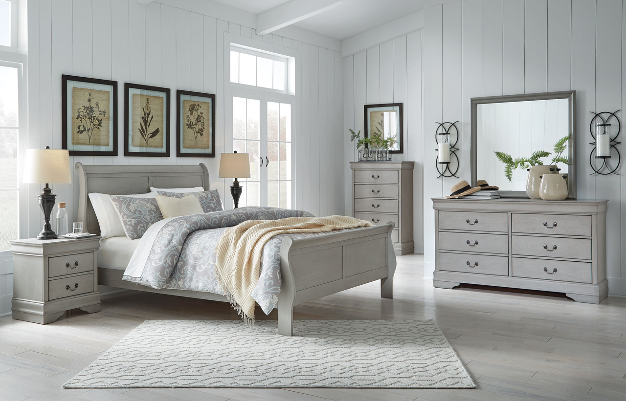 Light gray dresser and shop nightstand