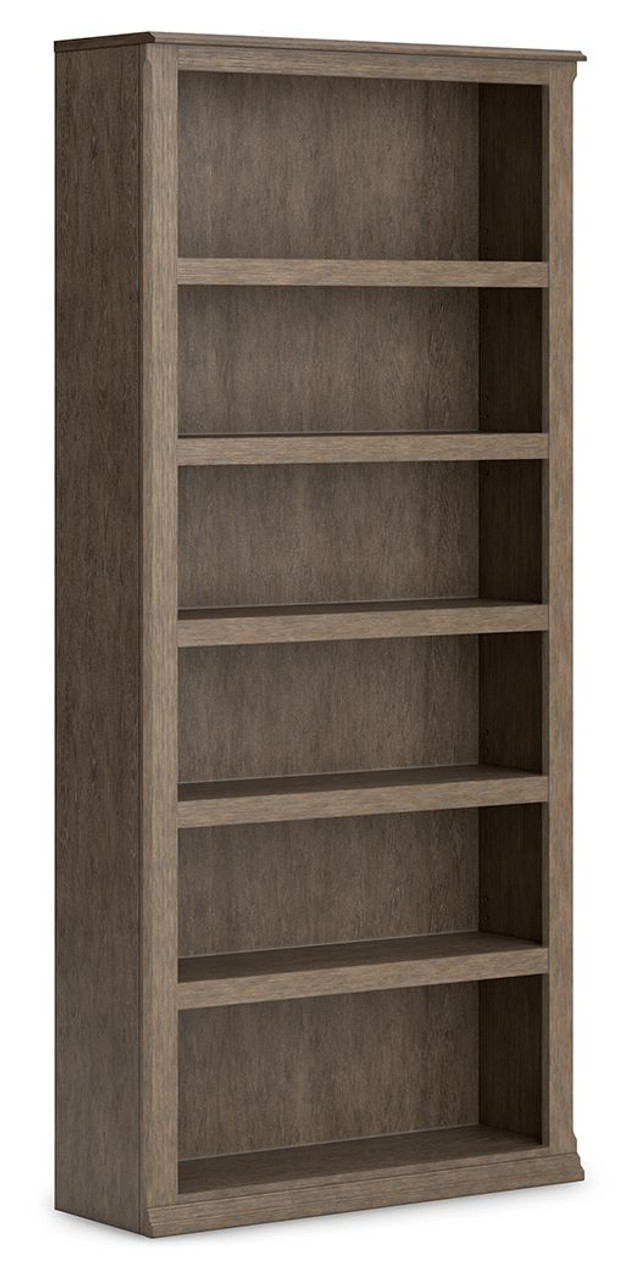 Janismore Weathered Gray Desk With 2 Bookcase Wall Units