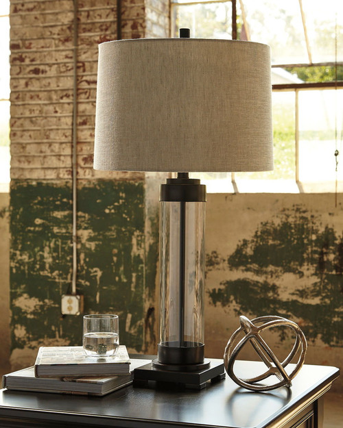 Talar Clear/Bronze Finish Glass Table Lamp