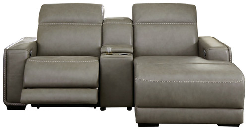 Correze Gray 3-Piece Power Reclining Sectional With Raf Back Chaise
