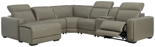 Correze Gray 6-Piece Power Reclining Sectional With Laf Back Chaise