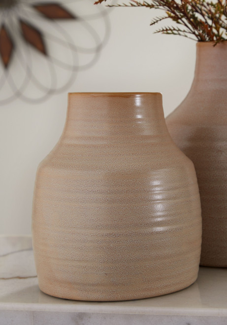 Millcott Tan Vase (Set of 2) 8" X 8"