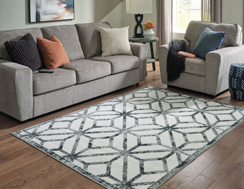 Reidland Black/Cream/Gray Large Rug