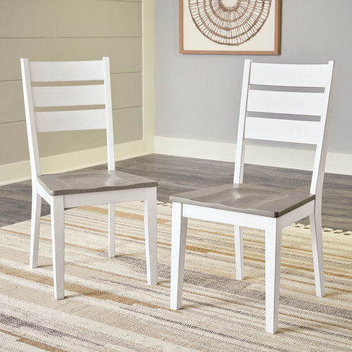 Nollicott Whitewash/Light Gray Dining Room Side Chair (Set of 2)