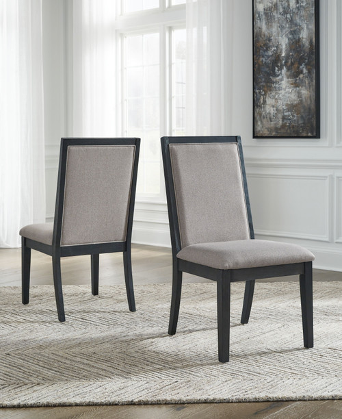 Foyland Light Gray/Black Dining Uph Side Chair (Set of 2)