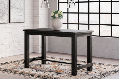 Jeanette Black Rect Dining Room Counter Table