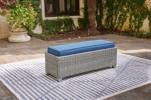 Naples Beach Light Gray Bench With Cushion