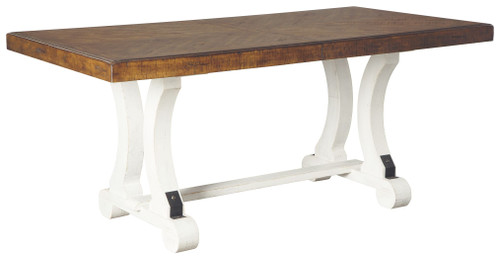 Valebeck White/Brown Rectangular Dining Room Table