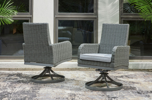 Elite Park Gray Swivel Chair W/Cushion (Set of 2)