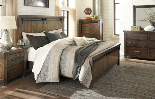 Lakeleigh Brown 4 Pc. California King Panel Bed, Nightstand