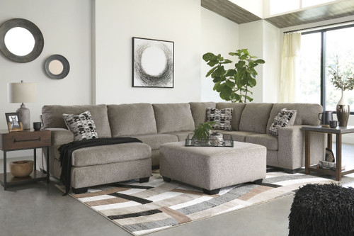 Ballinasloe Platinum 4 Pc. Left Arm Facing Corner Chaise 3 Pc Sectional, Ottoman