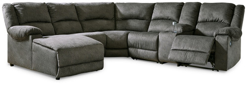 Benlocke Flannel 6-Piece Reclining Sectional With Laf Corner Chaise