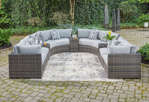 Harbor Court Gray 9-Piece Outdoor Sectional