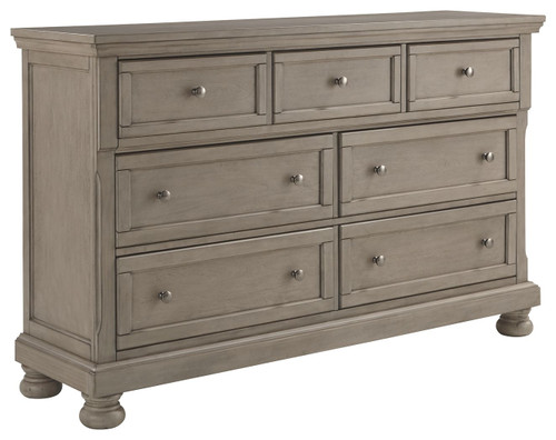 Lettner Light Gray King Panel Storage Bed 8 Pc. Dresser, Mirror, Chest, King Bed, 2 Nightstands