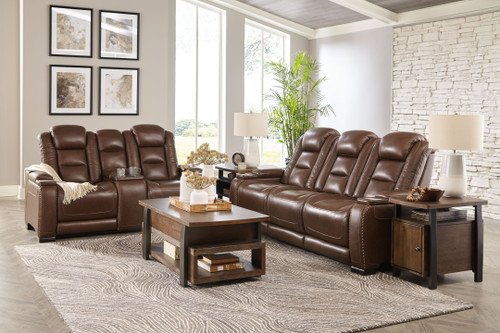 The Man-den Mahogany 2 Pc. Power Sofa/Couch/Couch, Loveseat