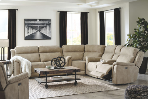 Next-gen Durapella Sand 4 Pc. Power Loveseat With Console 3 Pc Sectional, Recliner