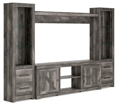 Wynnlow Gray 4-Piece Entertainment Center