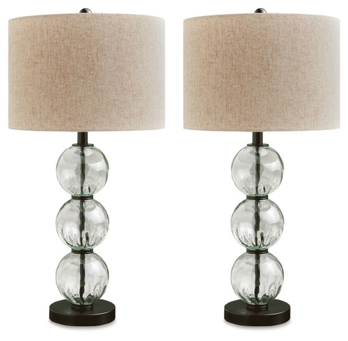 Airbal Clear / Black Glass Table Lamp (Set of 2)