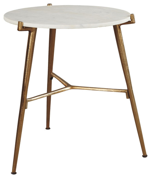 Chadton White/Gold Finish Accent Table