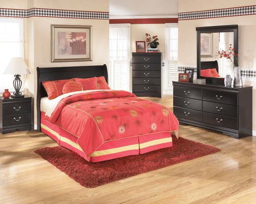 Huey Black Full Sleigh Headboard