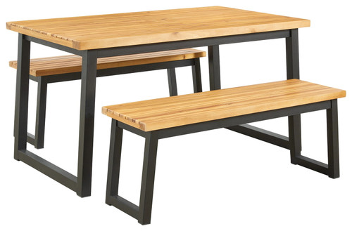 Town Brown/Black Dining Table Set (Set of 3)