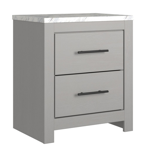 Cottonburg Light Gray/White Two Drawer Night Stand