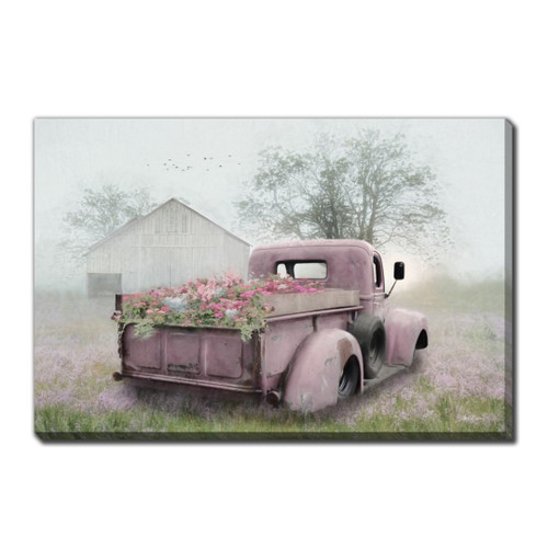 PINK FLOWER TRUCK WALL ART