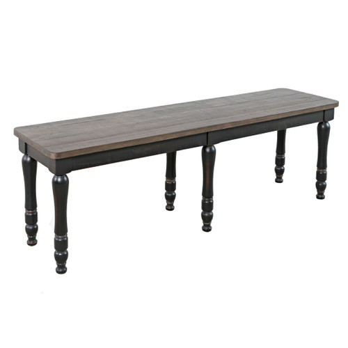 MADISON COUNTY VINTAGE BLACK DINING BENCH