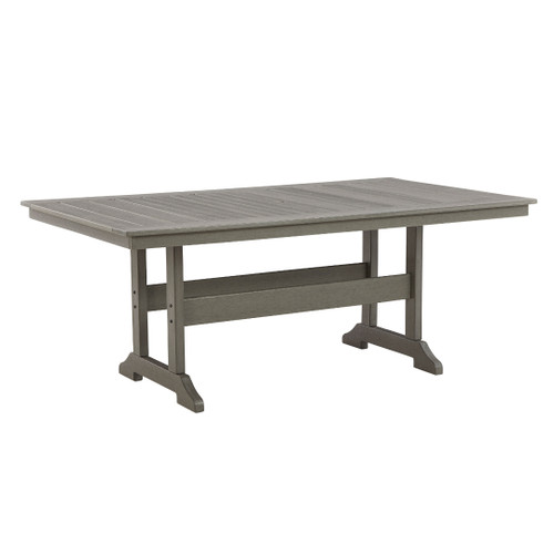 Visola Gray Rectangular Dining Table W/Umb Opt