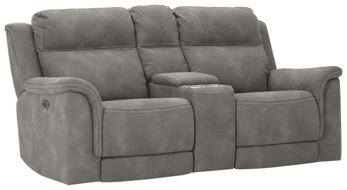 Next-gen Slate Power Reclining Loveseat/Con/Adj Hdrst