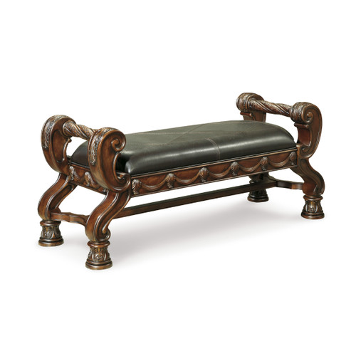 North Shore Dark Brown Large Upholstered Bedroom Bench