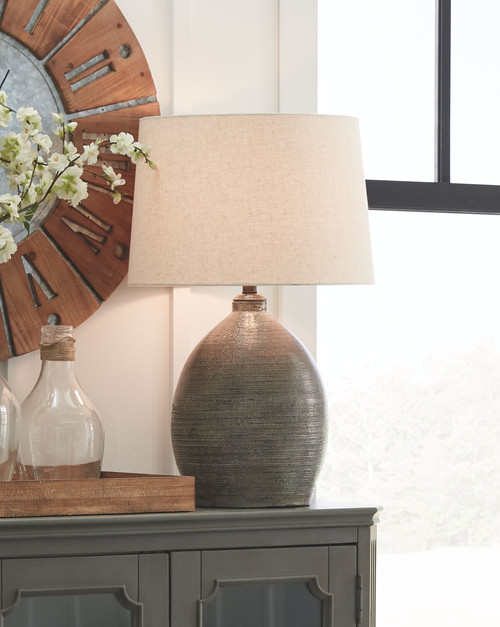 Joyelle Gray Terracotta Table Lamp